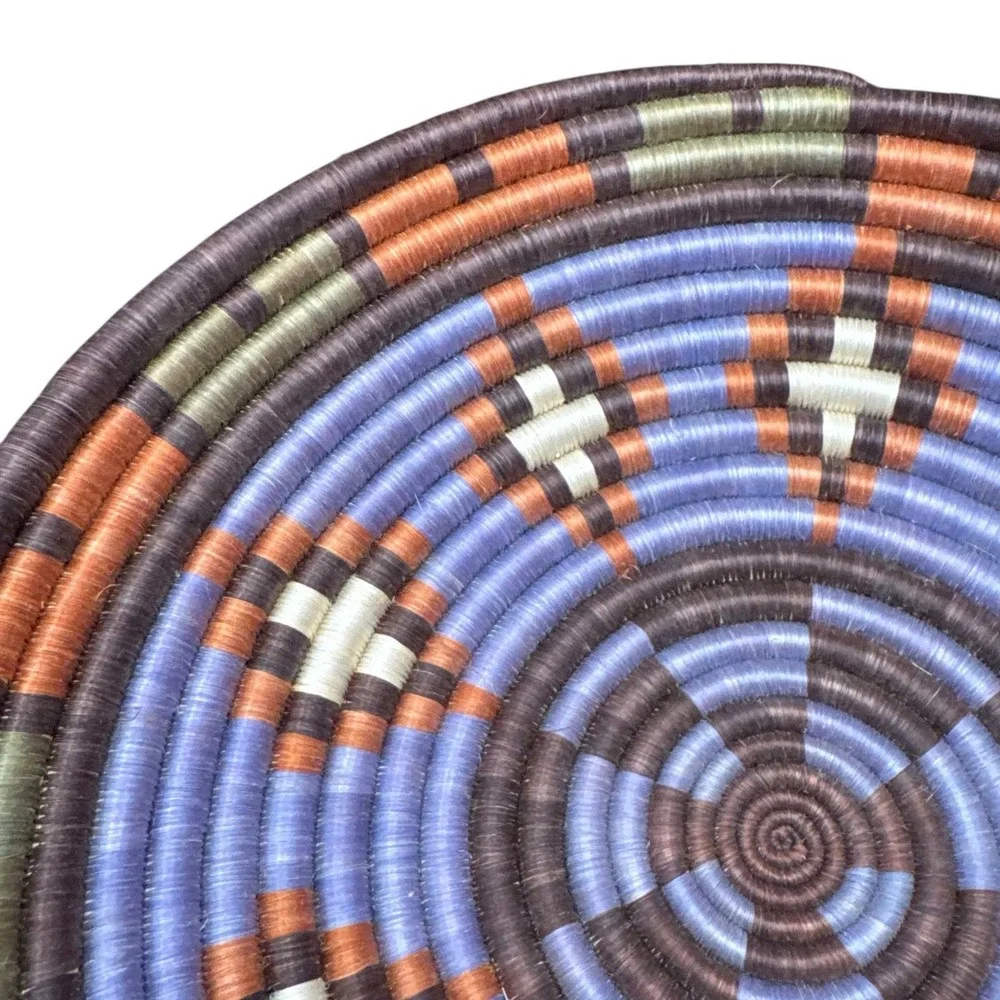 Kinasi‎ Fruit Bowl Rwanda Colorful Hand-Woven Basket New With Tags